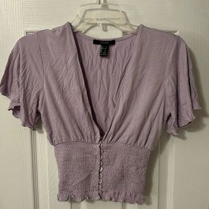 Forever 21 Lilac Plunge Neckline Top